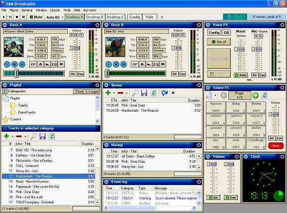 SAM Broadcaster Screenshot